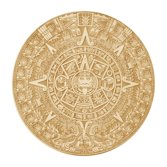 Aztec Mayan Calendar Wood Coaster/Disc