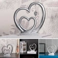 thumbnail image 2 of Heart Statue Geometry Smooth Surface Polished Iron Art Wedding Party Center Double-heart Ornament Home Decor, 2 of 12