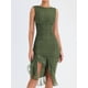 thumbnail image 2 of Mozision Elegant Ruffle Ruched Midi Dress For Women Robe Summer New Backless Sleeveless Irregular Club Party Sexy Dress VestidoM Gao Jinjia LED, 2 of 2