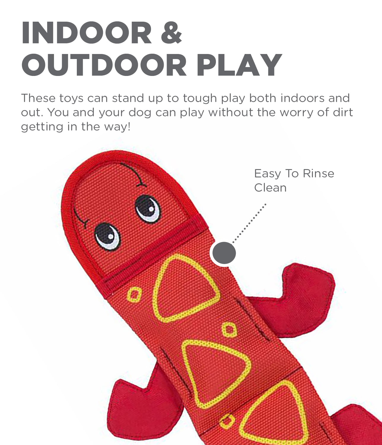 Outward Hound Fire Biterz Lizard Plush Interactive Dog Toy, Red, Large