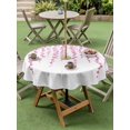 thumbnail image 4 of Outdoor Tablecloths with Umbrella Hole & Zipper, Pink Polka Dots Round Tablecloth 54 Inch, Vintage Abstract Art Watercolor Waterproof Table Cloth, Patio/Pool/Picnic Table Covers, 4 of 8