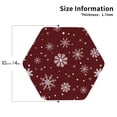 thumbnail image 2 of Vsdgher Romantic white snowflakes Leather Coasters for Drinks, Durable Drink Coasters 4 Set for Tabletop Protection, Luxurious Home Décor and Housewarming Gift-Hexagon, 2 of 6