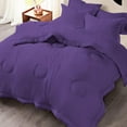 thumbnail image 2 of Luxury 500 TC Egyptian Cotton Comforter | Round Circle Design | 300 GSM | Soft, Breathable | 1 Piece- OverSized Queen Size ( 98" x 98" ) Inches, 1pc Comforter Only, (Purple), 2 of 4