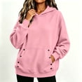 thumbnail image 6 of Women's Long Sleeve Pullover Hoodie with Button Pocket Oversized Loose Fit Going Out Tops, 6 of 8