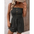 thumbnail image 4 of Combinaison Courte Imprimée Sans Bretelles pour Femmes, Tenue de Plage une Pièce Noire, 4 of 8