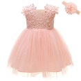 thumbnail image 1 of Bébés Filles Robe Bébé Princesse Baptême Fête Robe Formelle d'Anniversaire (Rose (Style 2), 6M/6-12 Mois), 1 of 2