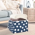 thumbnail image 3 of Yayeee Collapsible Cube Storage Bin with Lid Fabric Closet Decorative Basket with Handles, Navy Blue Baseball Pattern, 3 of 7