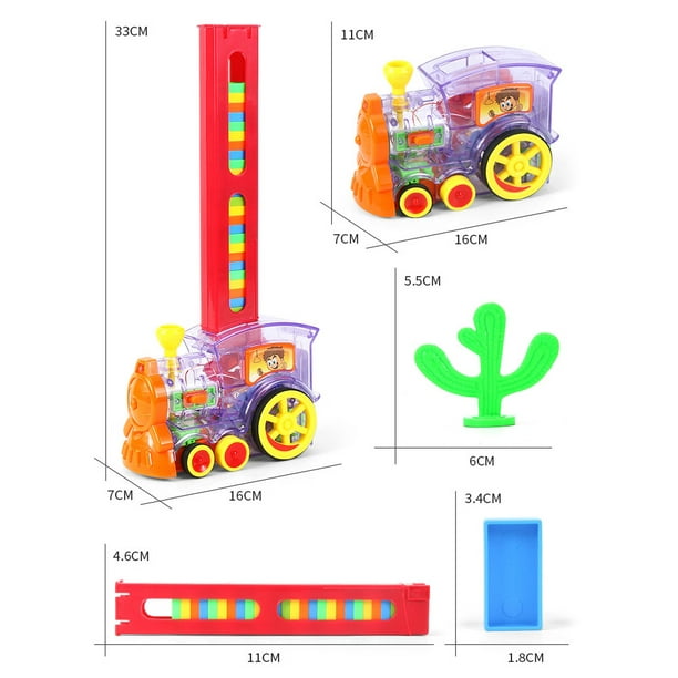 Ensemble de voiture de Train dominos pour enfants, son et lumière