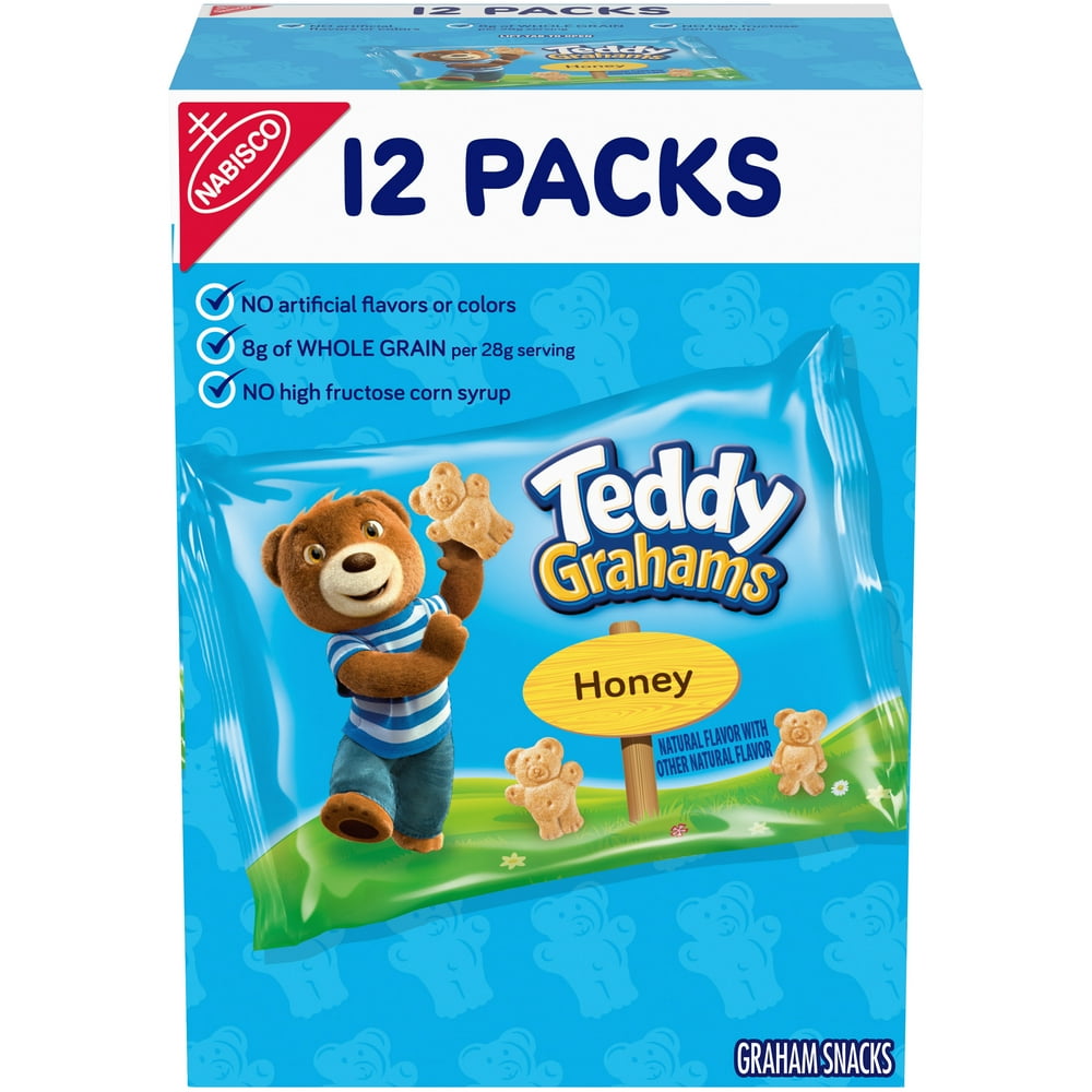 Teddy Grahams Honey Graham Snacks, 12 Snack Packs