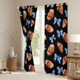 thumbnail image 3 of Erosebridal American Rugby Themed Blackout Curtains Set of 2 (52x84 Each),Princess Blue Bowtie Window Curtains For Kids Girls, 3 of 7