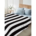 thumbnail image 5 of Simple Black White Stripes Flat Sheets Only King Size, Soft Breathable Bed Top Sheets for Mattress, Modern Stripes Luxury Bedding Flat Sheets for Home Hotel Bedroom Bed Protection, 5 of 9