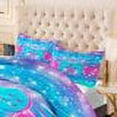 thumbnail image 2 of Girls Glitter Comforter Set Twin ,Gamepad Galaxy Comforter for Kids Teen, 2 Piece Blue Purple Ombre Bedding Set with 1 Pillow Cases, 2 of 5