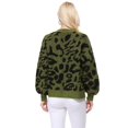 thumbnail image 6 of Yemak Women's Chunky Leopard Print Open Front Long Sleeve Jacket Sweater Cardigan HK8254LEO-IVORY/TAUPE-S/M, 6 of 7