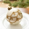 thumbnail image 5 of PONPRNGY 2Pcs Glass Christmas Ball Ornaments Christmas Tree Relief Ornament Set Large Hanging Balls for Xmas Wedding Holiday Wreath Home Decorations, 5 of 6
