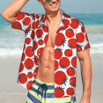 thumbnail image 4 of Picia Hand Drawn Tomatoes Gentle Cotton Regular Fit Short Sleeve Casual Hawaiian Shirt for Men-Medium, 4 of 8