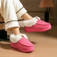 thumbnail image 3 of Pmoiste Fuzzy Slippers for Women Fluffy Furry Collar Cozy Memory Foam Non Slip Warm Winter House Slipper, 3 of 7