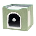 thumbnail image 4 of lionlar Foldable Cat Bed Interactive Play Toy Comfortable House Kitten Cave Ball Hanging Light Green, 4 of 9