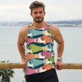 thumbnail image 6 of KLL Lantern Koi Fish Print Men's Muscle Gym Workout Stringer Tank Tops Bodybuilding Fitness T-Shirts Tank Tops Men-Small, 6 of 7
