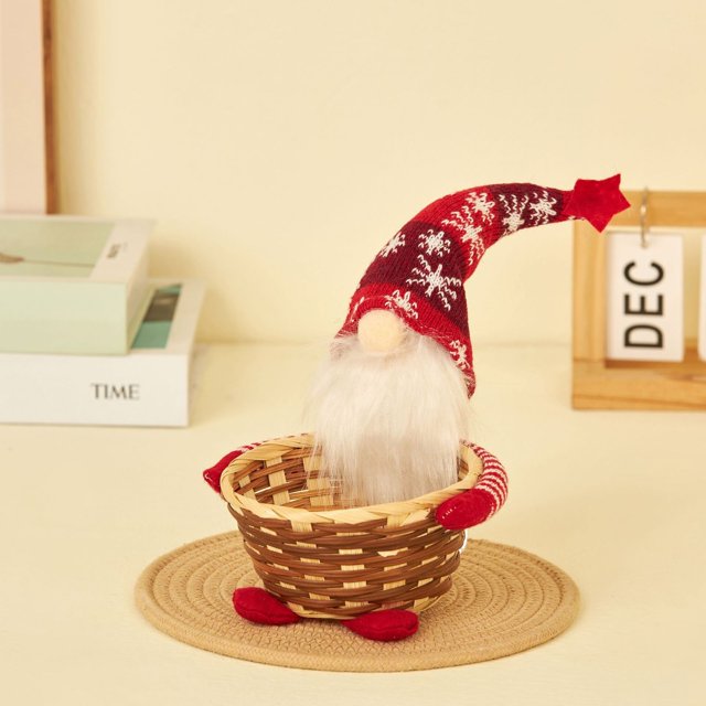 KTTECTOA Christmas Rattan Fruit Basket Candy Basket Faceless Doll Doll Head Christmas Items Home Table Utensils Clearance Christmas Canada Days Home and Kitchen Home Decor