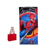 Marvel Spider-Man Web Spinner Beach Towel & Tote, Multi-pack