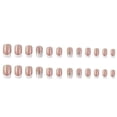 thumbnail image 4 of Foccna Nude Fake Nails Tips Square French Press on Nails Rhinestone Women's White False Nails Medium Length Glossy Daily Wear Artificail Nails for Nail Art Manicure Decoration 24pcs, 4 of 6