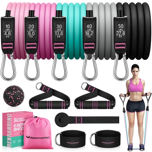 Set de ejercicios Resistance Bands RENRANRING de 150 libras con asas