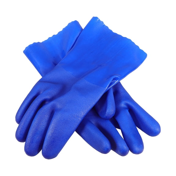 FOMIYES Blue PVC Outdoor Working Gloves Splashproof Non-Slip for Protection
