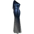 thumbnail image 4 of Angel-fashions Femmes Asymétrique Ruban Progressive Sequin Sirène Robe de Bal, 4 of 7