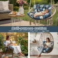 thumbnail image 6 of TOPCHANCES Egg Chair Cushion Only, Water-Resistant Outdoor Rocking Chair Cushion, Thick Papasan Seat Cushion with Ties for Patio, Porch, Balcony, Garden (Leaves), 6 of 9