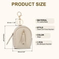 thumbnail image 2 of Uxcell Mini Backpack Keychain for Women, PU Leather Cute Cosmetic Bag Coin Purse Creative Keychains with Tassel for Makeup Key Card Beige, 2 of 7
