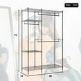 thumbnail image 7 of Hanging Closet Organizer And Storage Heavy Duty Clothes Rack Sturdy 3 Rod Garment Rack Large With Wire Shelving Height Adjustable Commercial Grade Metal Clothes Stand Rack For Bedroom Cloakroom,Black, 7 of 7