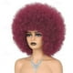 thumbnail image 1 of Zhuge Peluca afro suave de los años 70 para mujeres Pelucas de cabello afro rizado con flequillo Peluca afro de cabello sintético Peluca afro para uso diario en fiestas, rojo oscuro, 1 of 2
