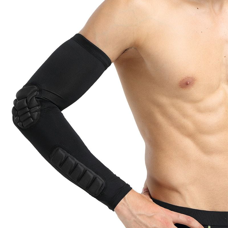 Hex Padded Arm Sleeve, Compression Arm Sleeve w/ Elbow Pad for Football