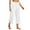 White, variant on Kaemgyyd Yoga Capri Pants for Women Crossover Waist Wide Leg Capris with Pockets Stretchy Casual Workout Cropped Trousers for Running