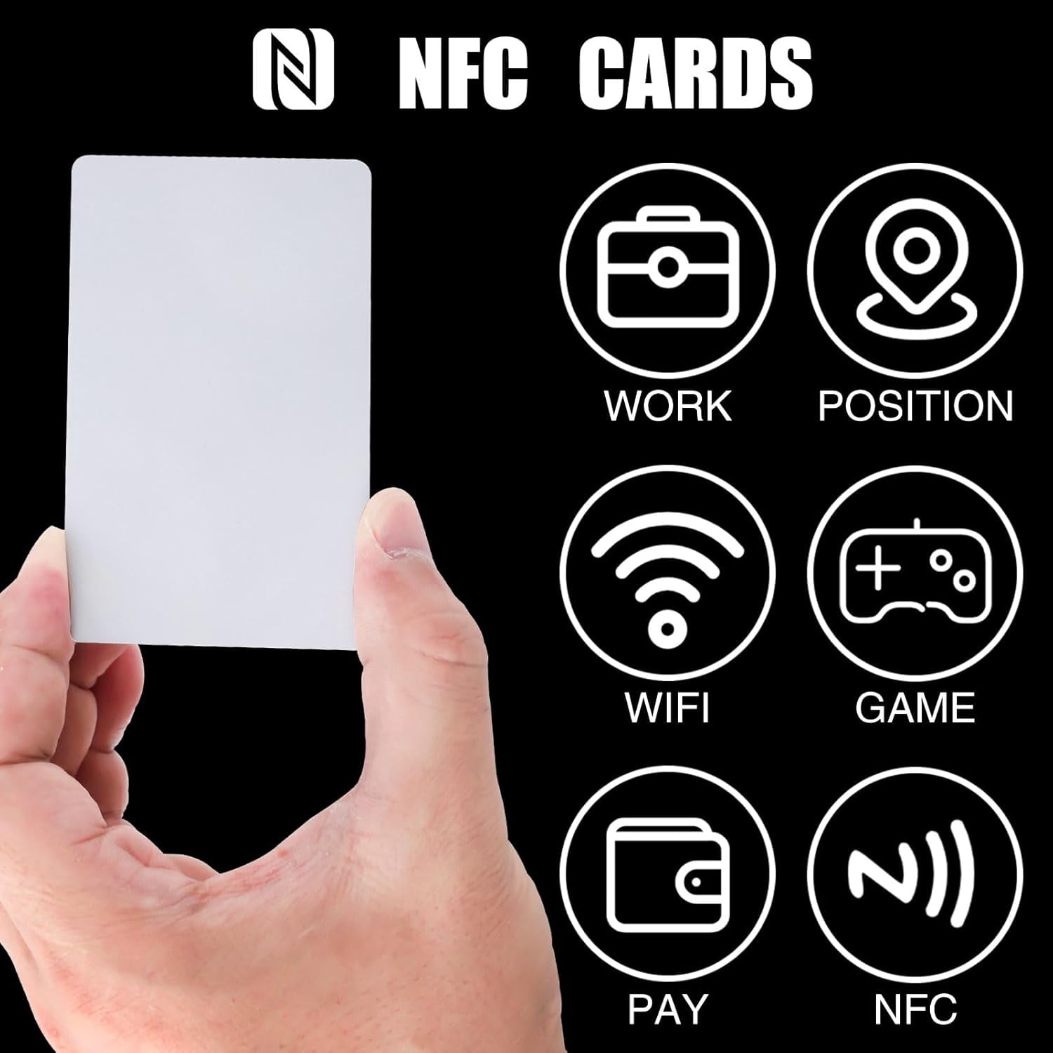 40 Pcs NFC Cards NFC Tags NFC 215 Card White Blank NFC Business Card Rewritable NFC Tags 504 Bytes Memory Compatible with Android and NFC Enabled Mobile Phones Devices