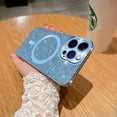 thumbnail image 6 of for iPhone 16 Pro Max Bling Crystal Diamonds Rhinestone Bumper Cover, [Compatible with MagSafe] Glitter Sparkle Bling Luxury Shiny Cute TPU Cover Case for 16 Pro Max KZ-Blue, 6 of 12