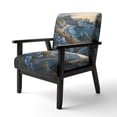 thumbnail image 3 of Designart "Flowers Adorning the Coastal Landscape II" Blue Beach Upholstered Accent Chair - Traditional Arm Chair For Bedroom, 3 of 5