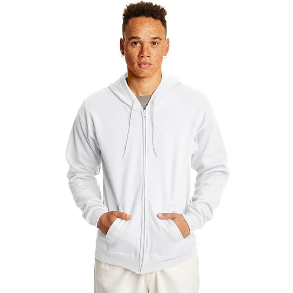 Hanes Mens ComfortBlend EcoSmart Full Zip Hoodie, 3XL, White