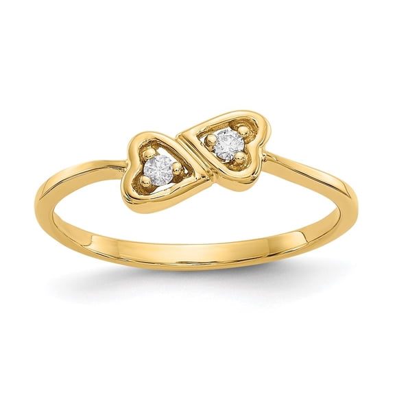 Auriga Fine Jewelry 14K Yellow Gold AA Diamond Heart Ring for Women Size 6