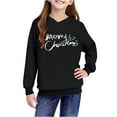 thumbnail image 4 of Lorytime Girls Sweatshirts with Hoodie Boys Merry Christmas Sweatshirt Long Sleeve Pullover Drop Shoulder Cute Tops Black, 4 of 4
