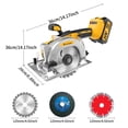 thumbnail image 4 of 5 Inch Cordless Brushless Mini Circular Saw, 3-Speed, 6900 RPM, 2.0/4.0Ah Battery & Fast Charger, 0°/45° Bevel Cut, for Wood Tile Plastic Soft Metal Stone, 4 of 5