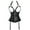 Black-4, variant on VASLANDA Womens Sexy PU Steampunk Corset Faux Leather Buckle Zipper Bustier Top Plus Size