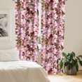 thumbnail image 2 of Ambesonne Floral Curtains, Japanese Botanical Pattern, Pair of 28"x95", Redbrown and Pastel Pink, 2 of 5