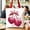 Red Handle, variant on Sequin Pink Cherry Heart Canvas Tote Bag, Valentine Coquette Trendy Women Gift