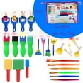 thumbnail image 2 of Mrzvby 26 PCS Set Kids Early Learning Sponge Painting DIY Graffit Brushes Set, 2 of 6