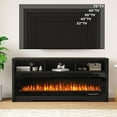 thumbnail image 3 of Waleaf Fireplace TV Stand for TVs Up to 75" TV with 60" Electric Fireplace,Entertainment Center with Open Shelve Storage, 3 of 7