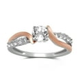 thumbnail image 2 of 925/14k Pink plating Cr. White Sapphire Ring, 2 of 2