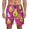 thumbnail image 3 of Uemuo Pink Green Avocado Pattern Mens Swim Trunks Quick Dry Board Shorts with Mesh Lining, Stretch Beach Shorts Quick Dry No-Chafing Board Shorts-3X-Large, 3 of 9