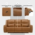 thumbnail image 6 of Roundhill Furniture Cozura Leather Power Dual Reclining Sofa, Silverado Butternut, 6 of 12