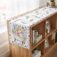 thumbnail image 6 of Table Runners 72 Inches Long Dress Scarves, Spring Floral Pig Farmhouse Kitchen/Dining Table Runner, Coffee Tablerunners, Weeping Flowers Leaves Farmhouse Watercolor 16x72 Inch, 6 of 9